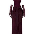 MANDOLIN DRESS IN BURGUNDY