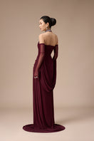 MANDOLIN DRESS IN BURGUNDY