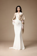 Jenny K Tran MARAI gown in off-white and beige, elegant long dress with flowing fabric, perfect for formal occasions.