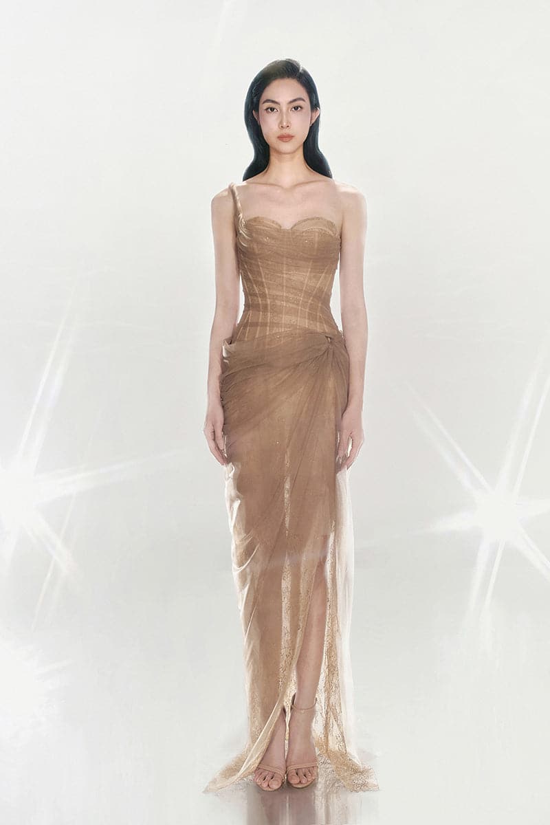 MARA DRESS IN BROWN - CULT MIA