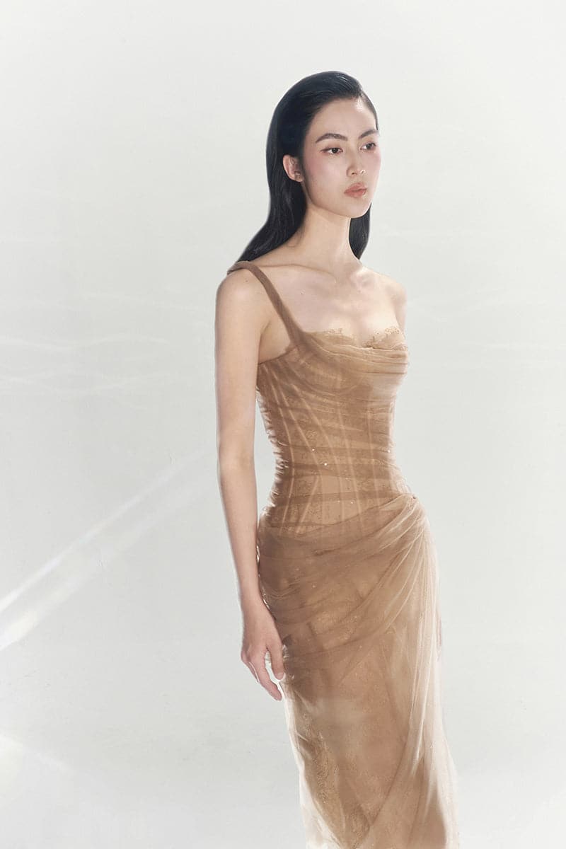MARA DRESS IN BROWN - CULT MIA