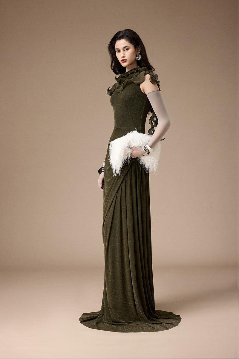 MARCHE DRESS IN OLIVE