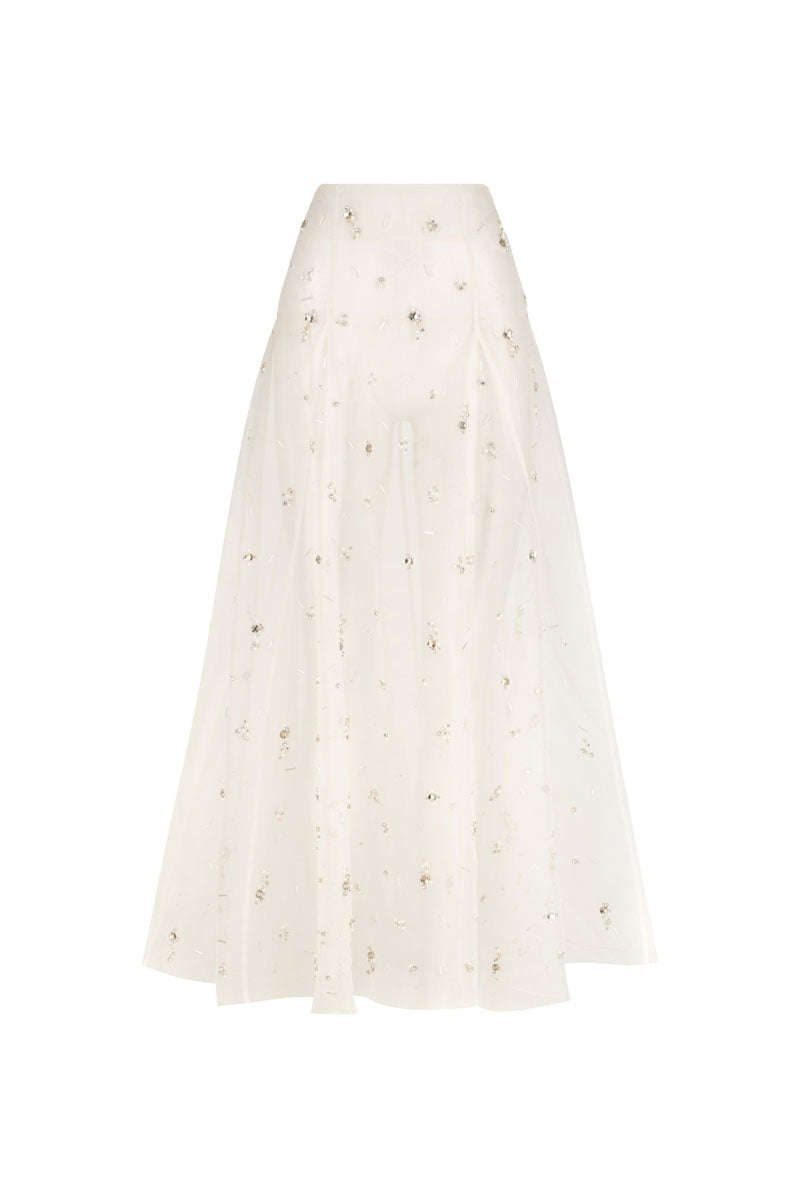 FREYA EMBELLISHED MAXI SKIRT IN PEARL - CULT MIA