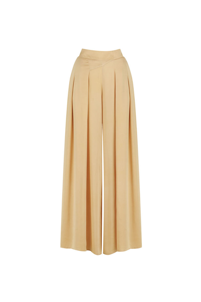 SUFIA SILK PANT IN SAFFRON - CULT MIA