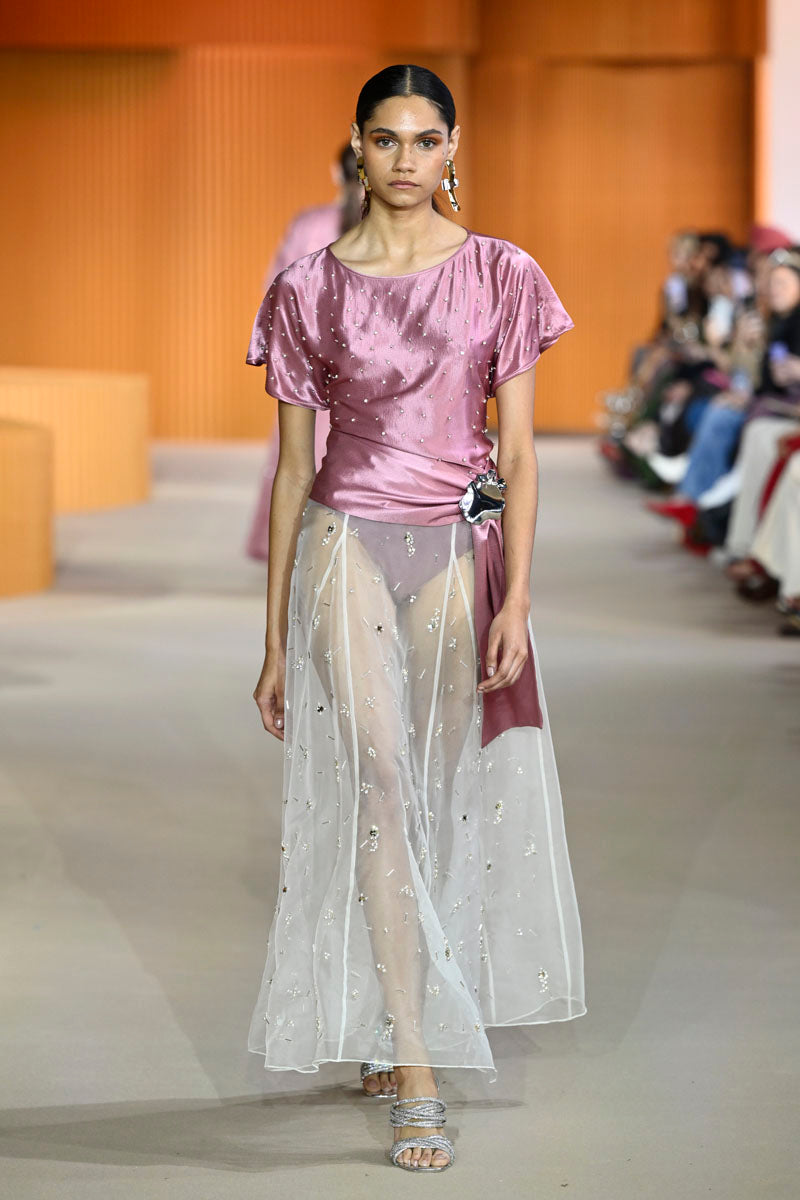 FREYA EMBELLISHED MAXI SKIRT IN PEARL - CULT MIA