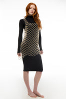 Silvia Gnecchi Toffee mini dress in amber, stylish sleeveless mini dress with a fitted silhouette and elegant design.