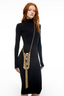 Gold Silvia Gnecchi shoulder bag with sleek design and structured shape, perfect for stylish daily use.