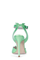 Terry de Havilland Maya heels in vibrant lime with stylish design, featuring a pointed toe and ankle strap.