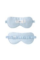 Blue silk eye mask from MANITO featuring MBTI personality design for comfortable sleep and relaxation.
