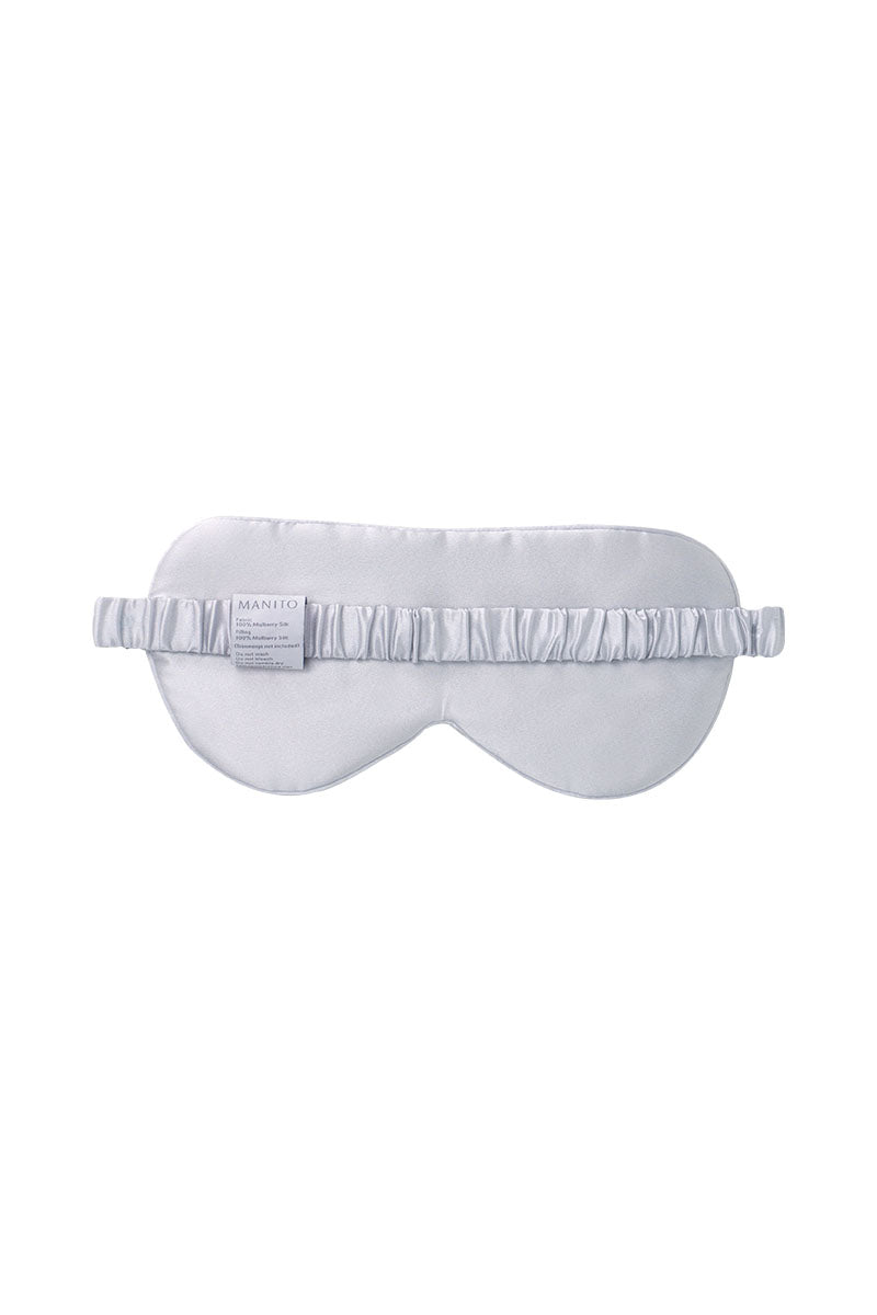 Grey silk eye mask from MANITO MBTI SILK EYE MASKS collection, soft and comfortable for restful sleep.