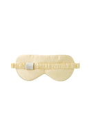 Yellow silk eye mask by MANITO featuring the MBTI design, soft and comfortable for restful sleep or relaxation.