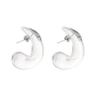 Medium drop glass earrings by MAZ Manuela Álvarez featuring sleek, transparent glass design and elegant silver hooks.