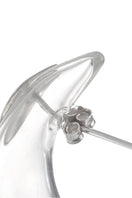 Medium drop glass earrings by MAZ Manuela Álvarez featuring clear, elegant glass design and silver hooks.