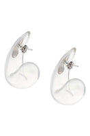 Medium drop glass earrings by MAZ Manuela Álvarez showcasing clear, elegant glass design and silver hooks.
