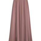 Dark purple flowy mesh maxi skirt by Malva Florea, featuring lightweight, breathable fabric and a flowing silhouette.