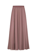 Dark purple flowy mesh maxi skirt by Malva Florea, featuring lightweight, breathable fabric and a flowing silhouette.