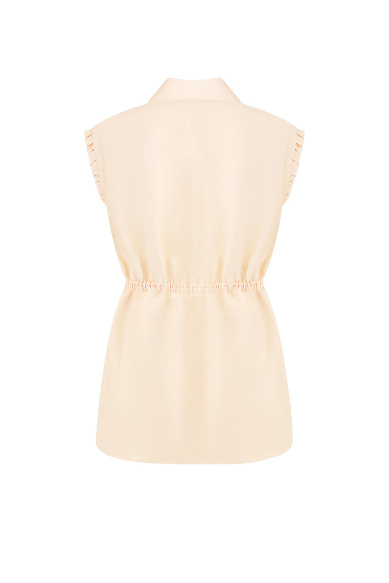 SLEEVELESS BUTTON-UP BLOUSE - CULT MIA