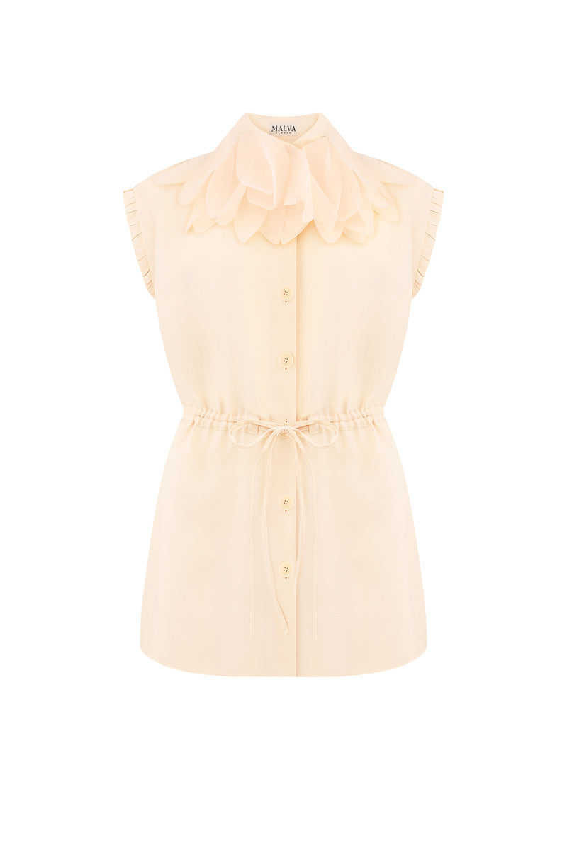 SLEEVELESS BUTTON-UP BLOUSE - CULT MIA