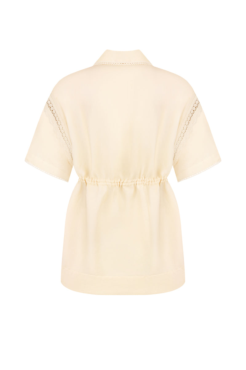 SHORT-SLEEVE BUTTON FRONT BLOUSE - CULT MIA