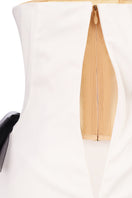 White strapless column maxi dress by Malva Florea, featuring a fitted silhouette and elegant design.