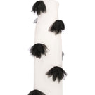 White strapless column maxi dress by Malva Florea displayed from the front view. Elegant, floor-length evening wear for formal occasions.
