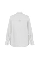 Gray relaxed-fit blouse by Malva Florea, featuring a comfortable, casual shirt design with soft fabric and stylish fit.