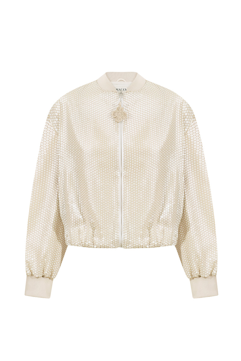 SEQUINED BLAZER IN BEIGE