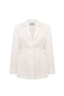Ivory tailored blazer by Malva Florea featuring a classic fit and structured design, shown on a neutral background.
