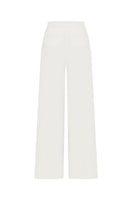 Malva Florea classic tailored ivory pants displayed on a model, showing fit and fabric details.