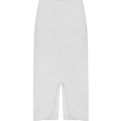 Gray high-rise midi skirt by Malva Florea, featuring a fitted waist and flowing length for a stylish, versatile look.