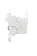 Gray cropped top by Malva Florea featuring a stylish, fitted design, perfect for casual or trendy outfits.
