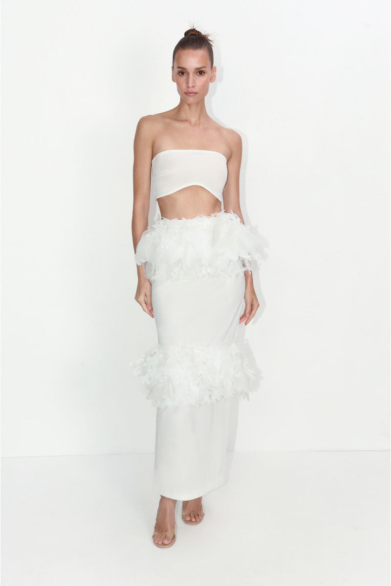 BANDEAU CROP TOP IN IVORY