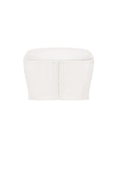 Malva Florea ivory bandeau crop top, stylish sleeveless tops with a fitted design and seamless finish, perfect for summer outfits.
