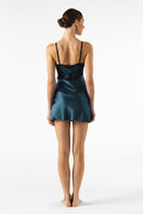 Silk baby doll chemise in Stardust by NK IMODE, featuring delicate lace details and a soft, flowing nightgown style.
