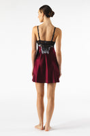 NK IMODE ROXY bust-support silk chemise in Bordeaux, elegant nightgown with delicate fabric and refined design.