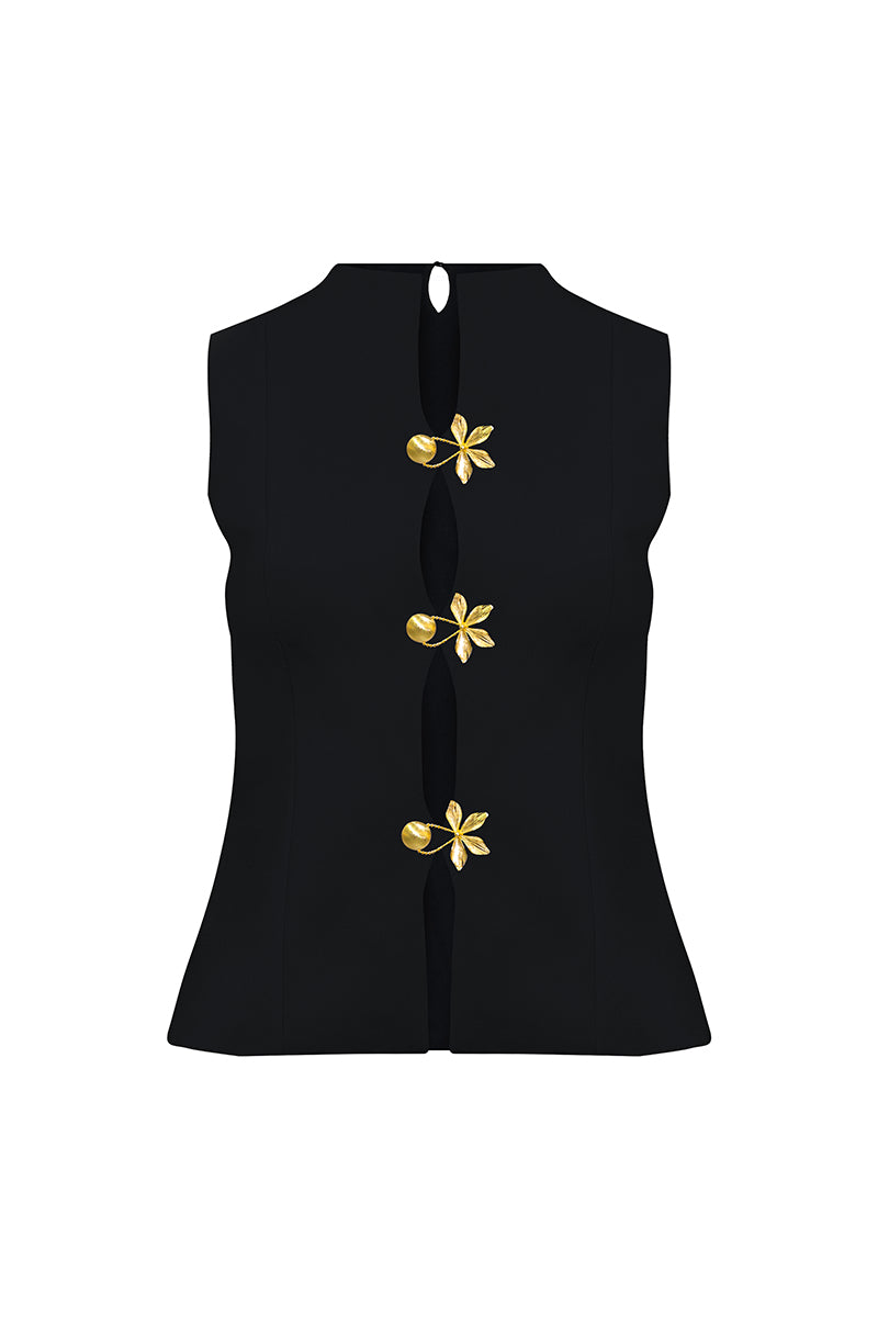 PRIMAVERA VEST IN BLACK - CULT MIA