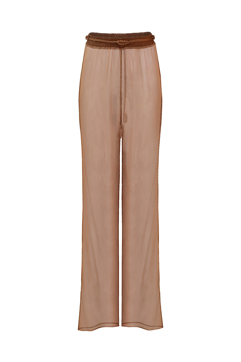 Laura Escobar Tatacoa pants in terracotta color, featuring a relaxed fit and stylish design, shown in this image.