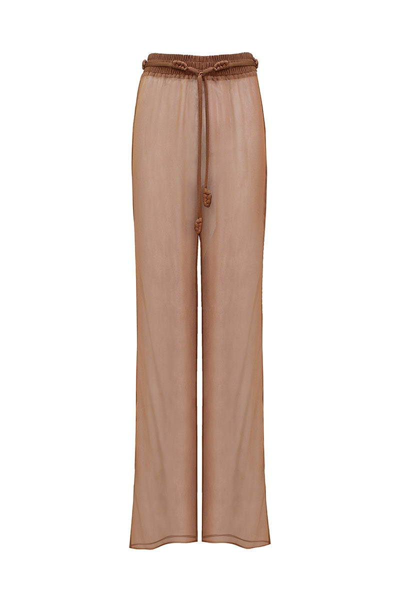 Laura Escobar Tatacoa pants in terracotta, showcasing stylish and comfortable pants with a vibrant terracotta color.