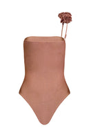 Laura Escobar coral one-piece swimsuit in rose, featuring a stylish design and comfortable fit, ideal for beach and poolwear.