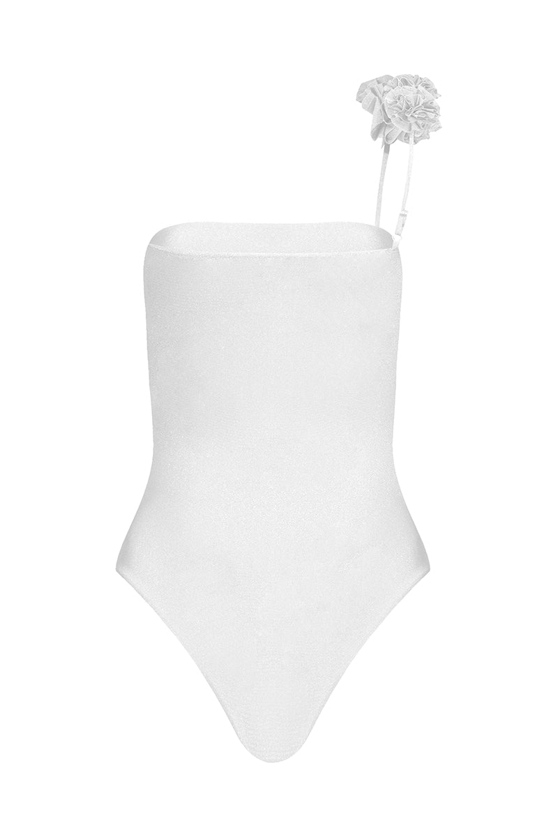 CORAL ONE PIECE IN WHITE - CULT MIA