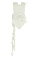 White Tobacco One Piece swimsuit by Laura Escobar displayed on a model, showcasing a sleek and stylish design.