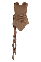 LAURA ESCOBAR Tobacco One Piece Swimsuit in Mocca, showcasing a stylish one-piece design with a flattering fit and elegant color.