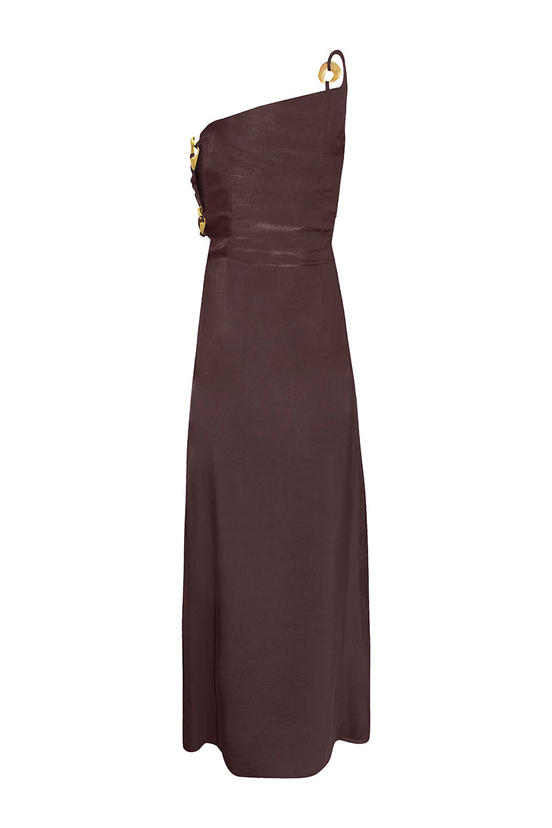 BACILICA DRESS IN BROWN - CULT MIA