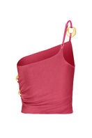 Laura Escobar Bacilica Dragonfruit top, stylish sleeveless blouse with vibrant dragonfruit print, perfect for casual and summer wear.