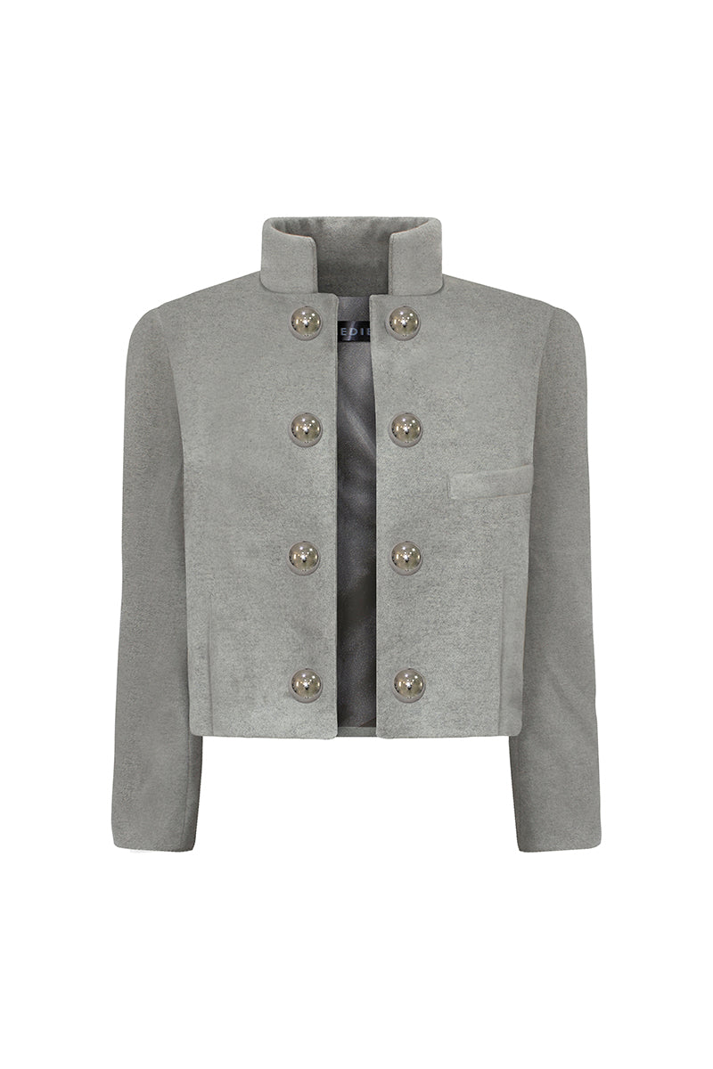 LEDIEL Nancy Jacket displayed on a hanger, showcasing its stylish design and fabric details.