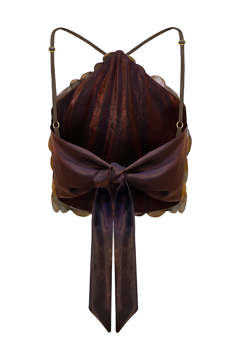 LEDIEL Grecia Top, stylish women's blouse with a relaxed fit and elegant design, displayed on a hanger.