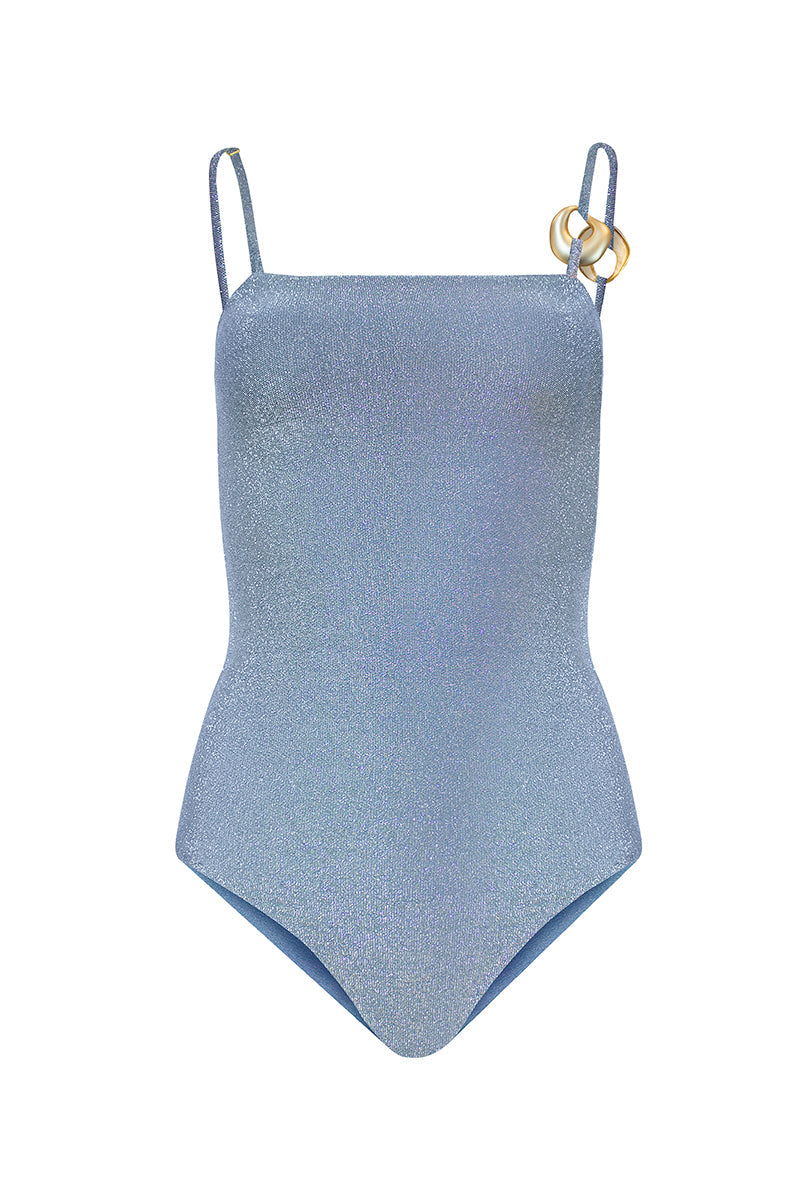 Laura Escobar Rio one-piece swimsuit in vibrant color, featuring a sleek design and supportive straps.