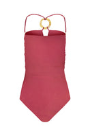 Laura Escobar Isla Dragonfruit one-piece swimsuit featuring vibrant dragonfruit print and sleek design, perfect for swimming or beachwear.