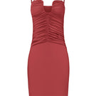 Laura Escobar mini orchid dress in dragon fruit color, showcasing a stylish sleeveless mini dress with floral details.