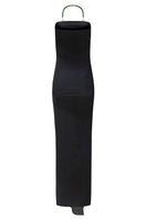 Black PAULA maxi dress by LAURA ESCOBAR featuring a flowing silhouette and elegant design.